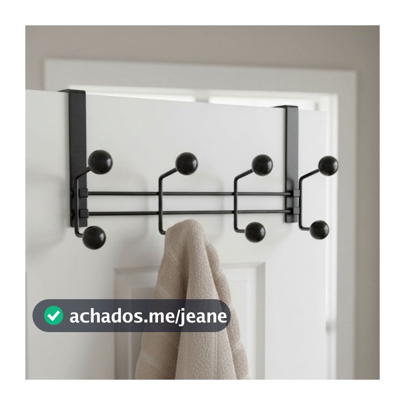 Gancho de Parede e Porta Pendurar Roupas Toalhas 8 Ganchos