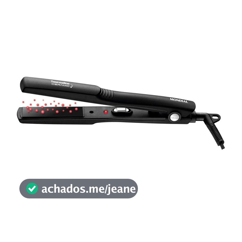 Chapinha Prancha Tourmaline P-15 Cerâmica 200C com Cabo Giratório Mondial