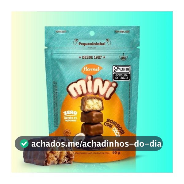 Chocolate Zero Açucar Sem Gluten ao Leite Recheado com Coco Natural Doce Fit 60g Saudável