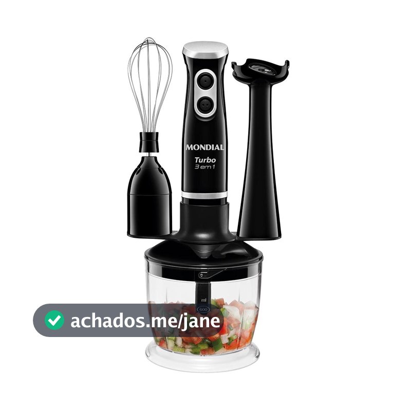 Mixer 3 em 1 Turbo Mondial 350W Preto 127V - M-14