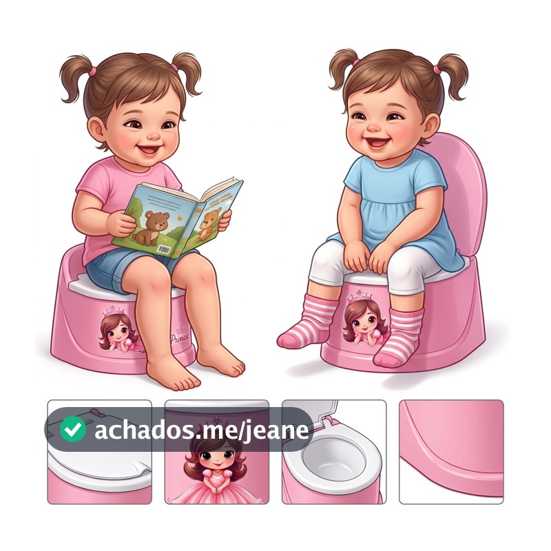 Penico Para Desfralde Troninho Infantil Com Tampa Cores Rosa/azul Pinico Ergonomico Desfralde de 1 a 4 Anos Infantil