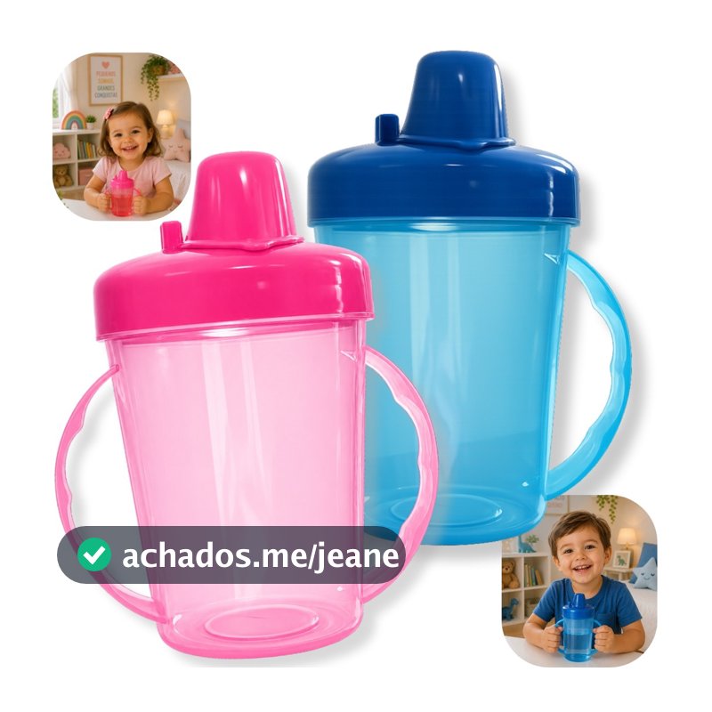 Kit Até 2 Copo De Treinamento Infantil 280ml Com Bico / Tampa e Alça Copo de Transição Criança Livre Bpa