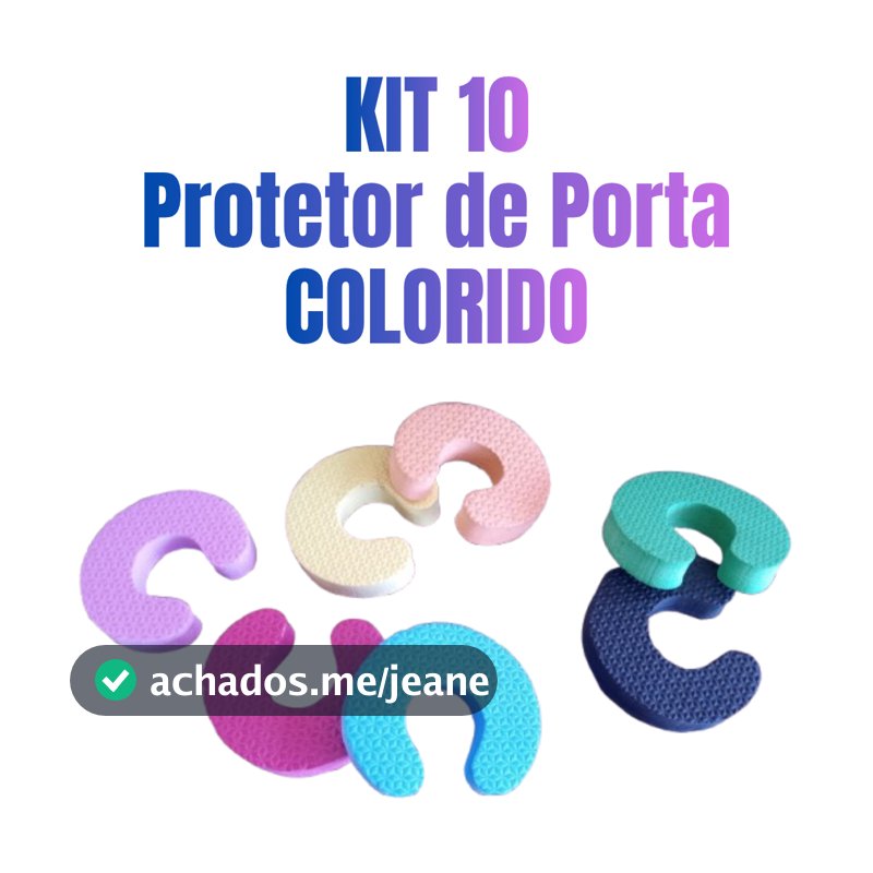 Protetor de Porta Kit 10 Salva Dedos de Criança em EVA CORES SORTIDO