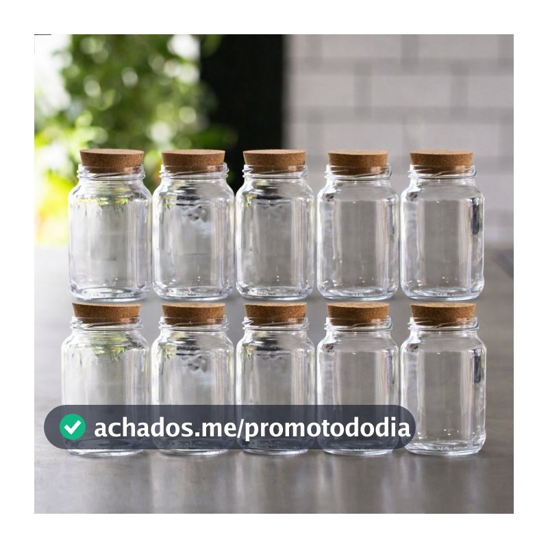 Potes de Vidro 600 ml com tampa cortiça