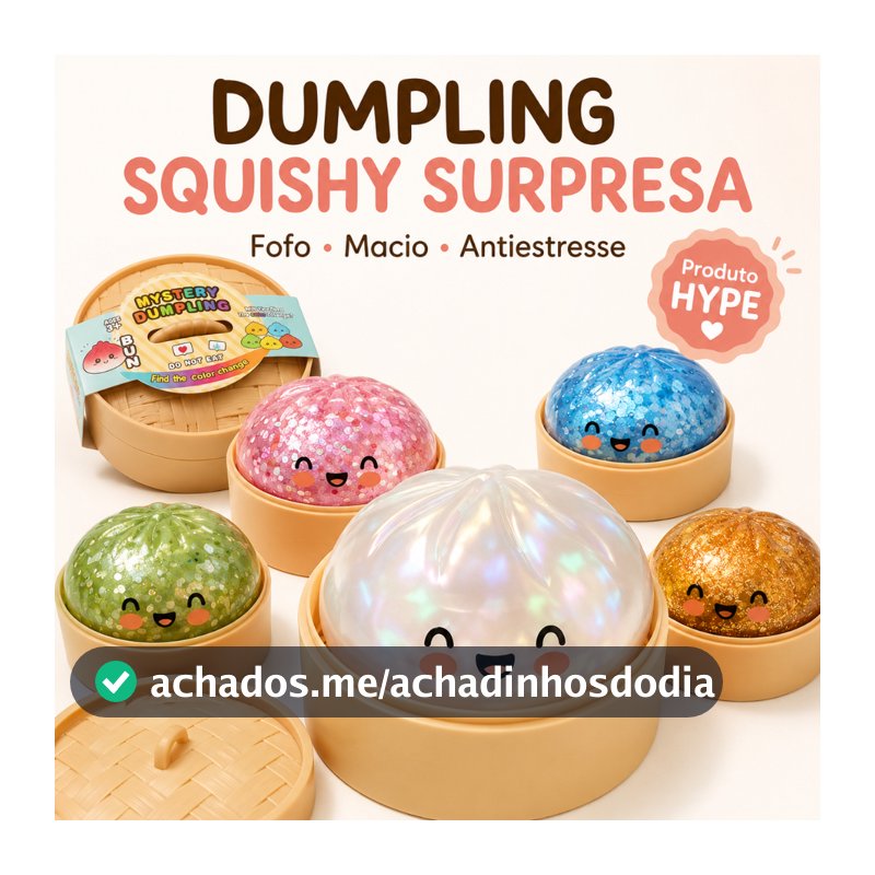 Squishy Bolinho Baozi Glitter Caixa Misteriosa Brinquedo Antiestresse Sensorial Kawaii Presente Criativo Fidget