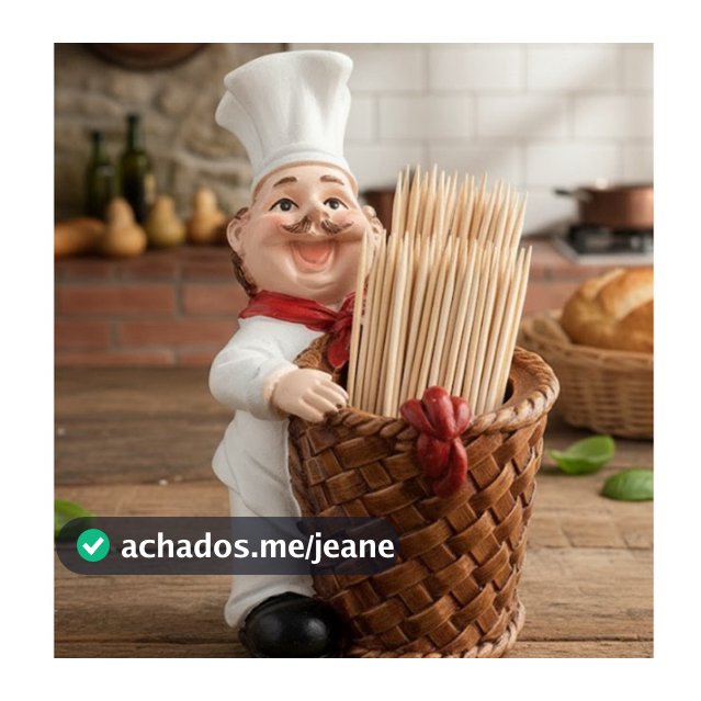 Cozinheiro Italiano Porta Palito De Dente Paliteiro Enfeite Cozinha Chef Decorativo