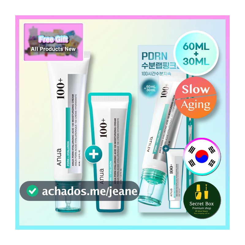 Conjunto Anua PDRN Ácido Hialurônico 100 Creme Hidratante 60ml (+ 30ml)