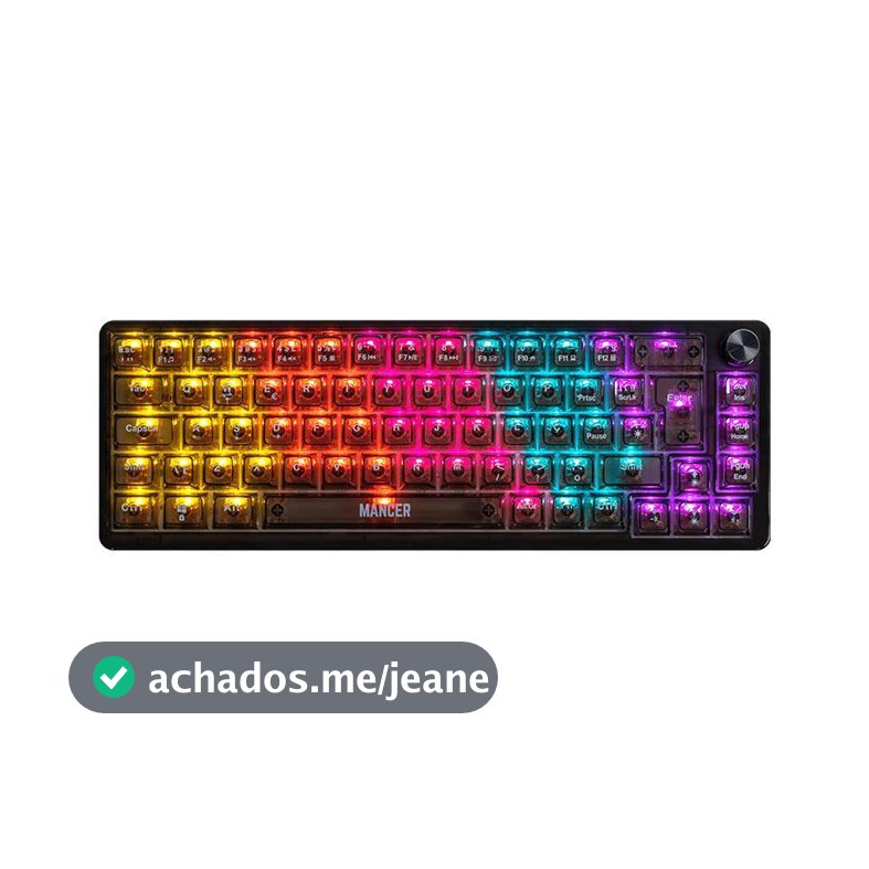 Teclado Mecanico Mancer Black Ghost V2, Rainbow, Switch Huano Vermelho, MCR-BKG-RBW02