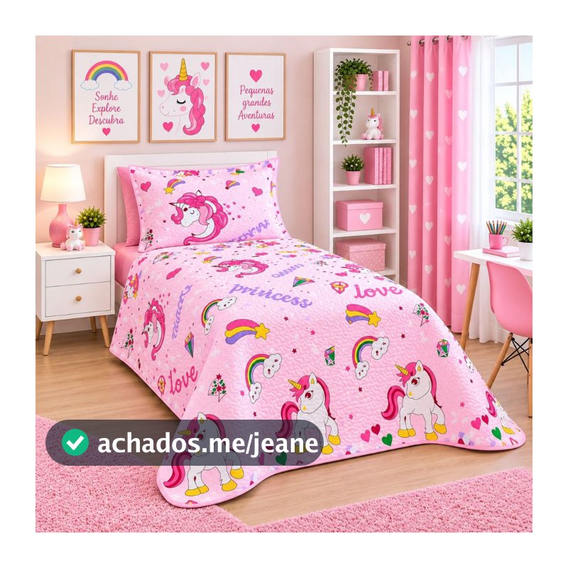 Kit Cobre Leito Infantil Matelado Dupla Face Estampas Temáticas 1,50m x 2,40m + Fronha