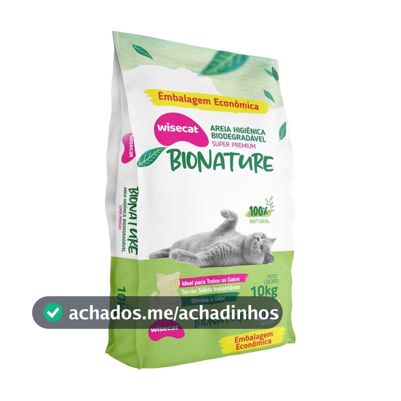 Areia De Mandioca Para Gatos Biodegradável Wisecat 10kg