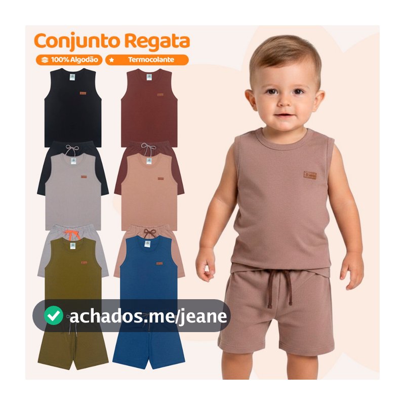 Kit 3 ou 2 Conjuntos Minimalista Regatas Bebê Menino Neném Baby Básica Lisa Camiseta Masculino Verão Roupa em Algodão