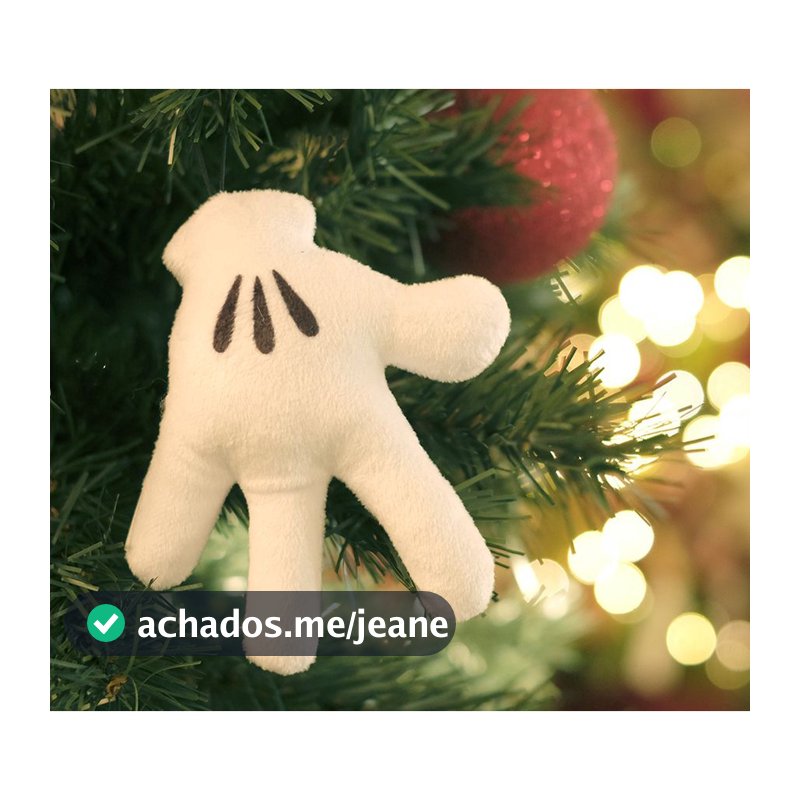 Enfeite para Pendurar Mão do Mickey 10cm - 01 unidade Natal Disney - Cromus - Rizzo