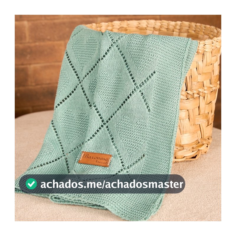Manta Bebê Tricot Saída Maternidade Antialérgica Tricô Luxo