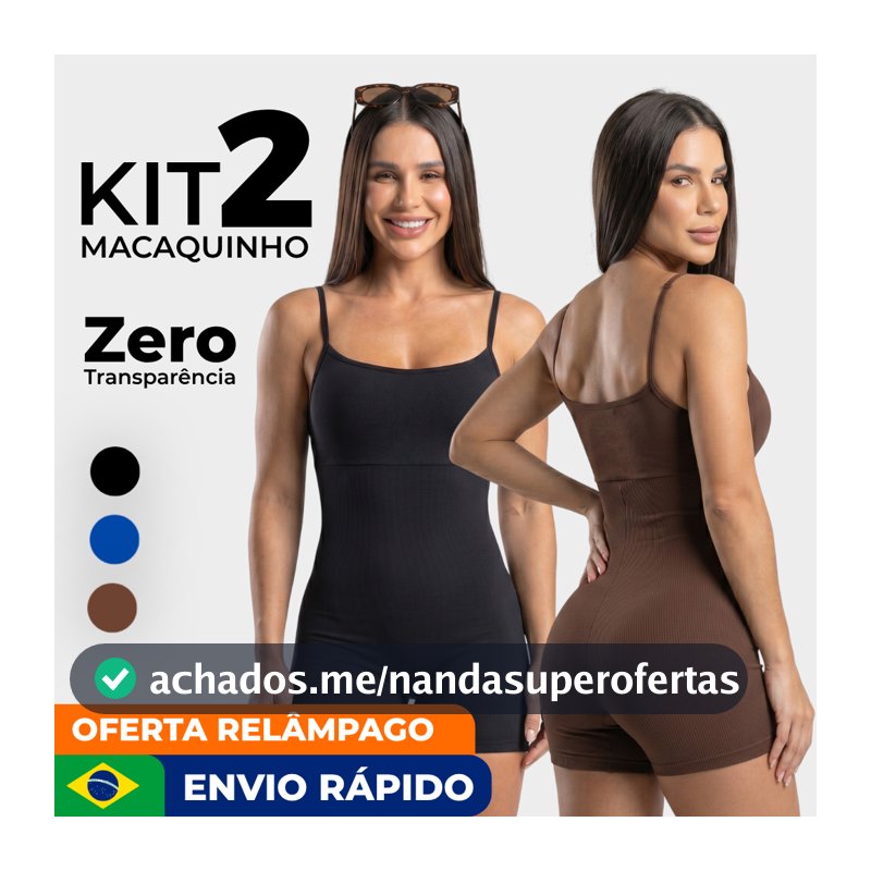 KIT 2 MACAQUINHO FITNESS FEMININO Alcinha Virginia Zero Transparência para Academia e Treino Corrida