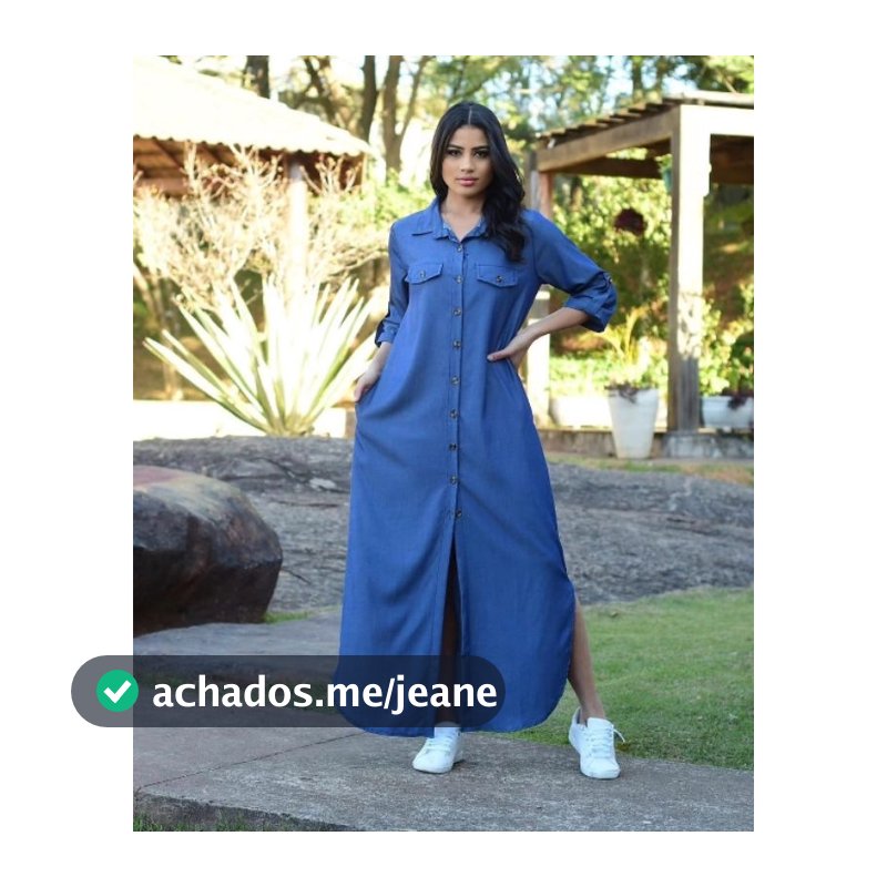 Vestido longo jeans M ao G3 plus size botões frente amamentação evangelico chamisie chemise casual e