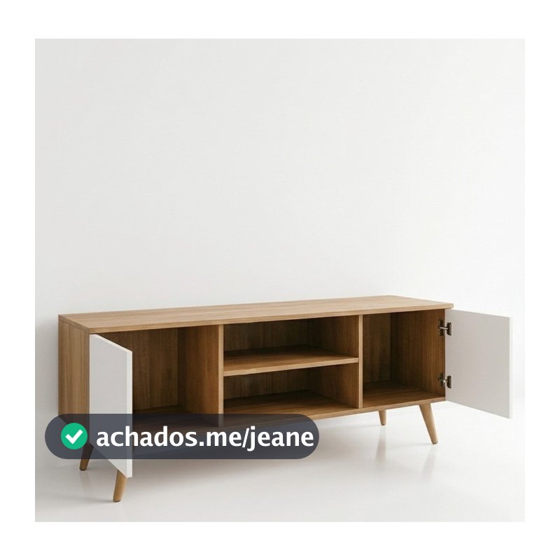 TOP VENDAS Rack Sala De Estar Multiuso Para TV até 50 Polegadas - Pés Retro