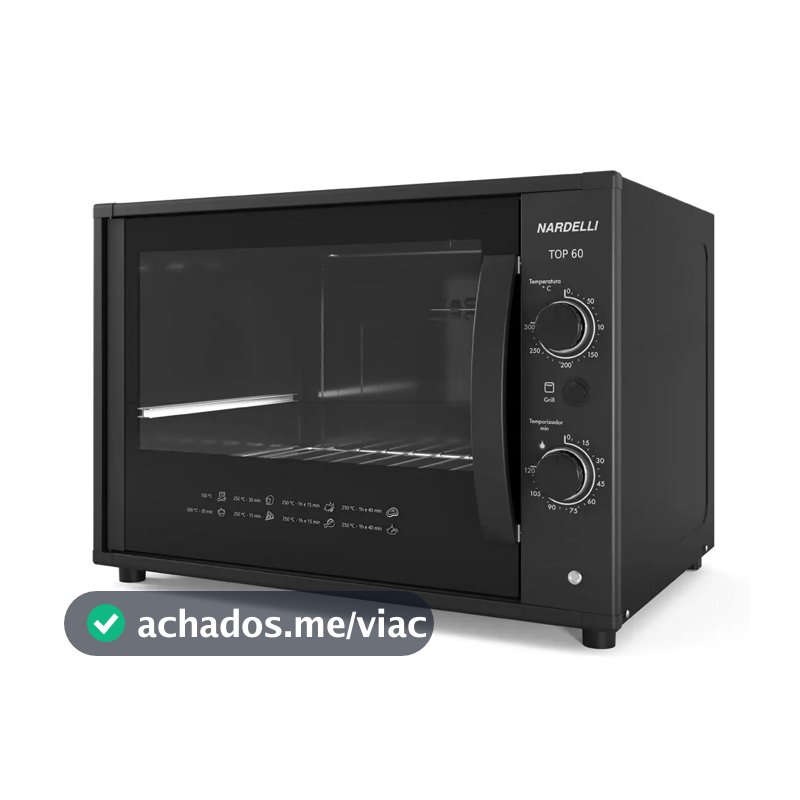 Forno Elétrico De Bancada Nardelli Top 60 Preto 1750W 60 Litros 127V