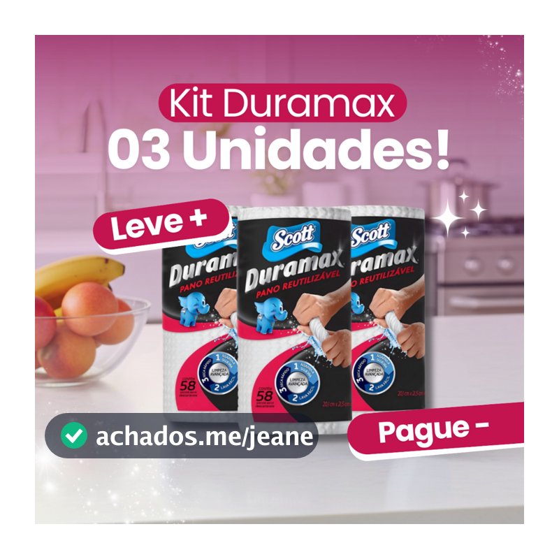 Kit com 03 Panos Multiuso Branco Duramax Scott