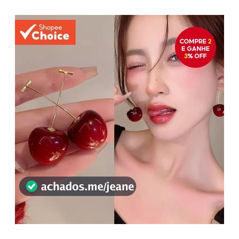 Brincos De Cereja Vermelha Estilo Coreano Para Mulheres – Longos Elegantes Pendurados Festa Doce E Chique