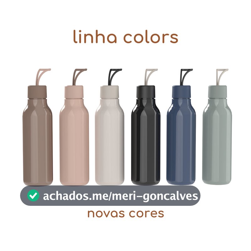 Garrafa de Água Squeeze com Alça Colors Academia Escritório 700ml Ou