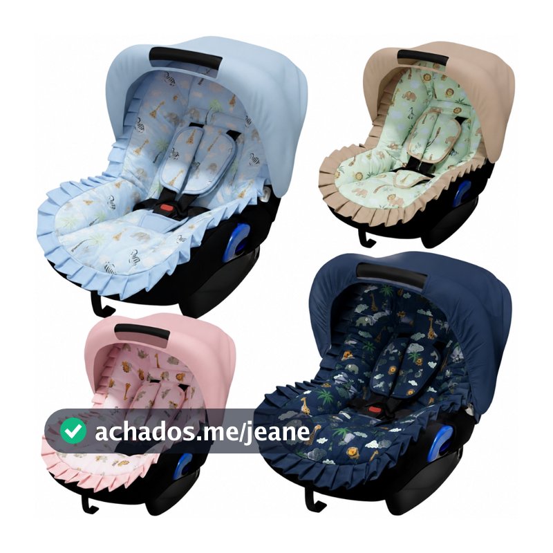 Capa de Bebe Conforto Bebê + Capota Solar + Jogo Protetor de Cinto Serve em Todas as Marcas