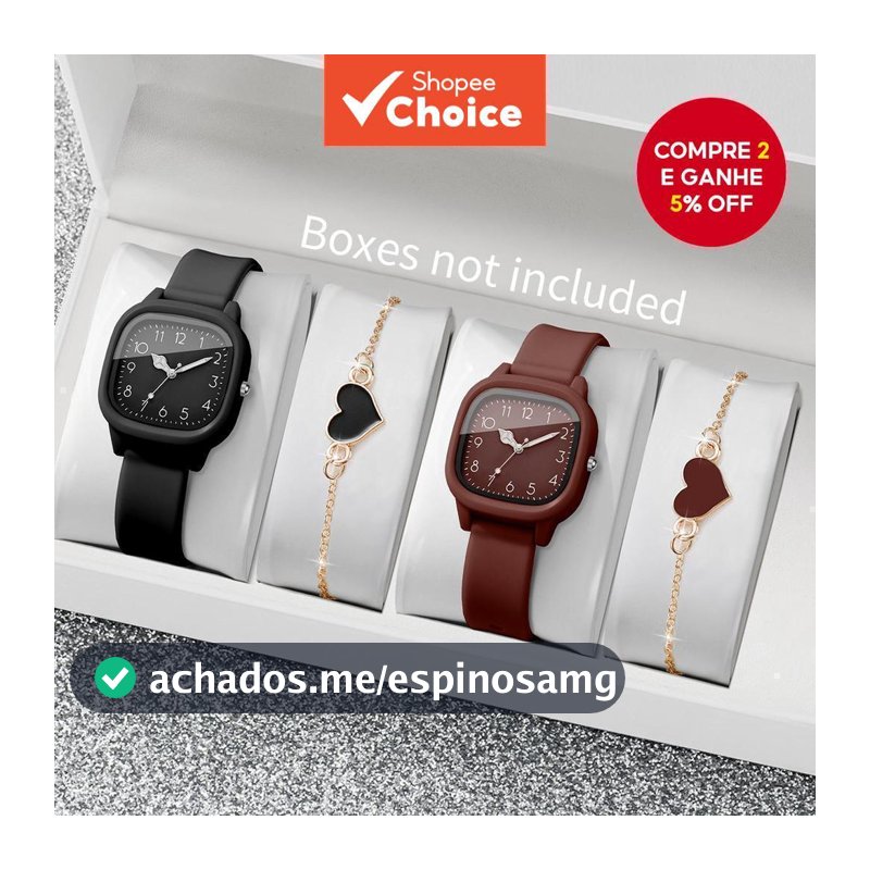 2/4 Pçs Moda Quadrada Relógios Femininos Casual Pulseira De Silicone Relógio De Pulso De Quartzo Com Coração Conjunto Me