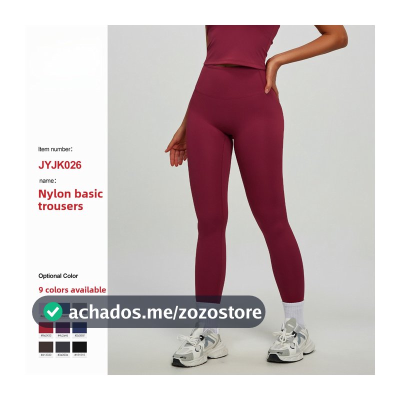 Novo estilo europeu americano Nude sentir sem linha embaraçosa bolso traseiro Hip-Lifting cintura alta esportes