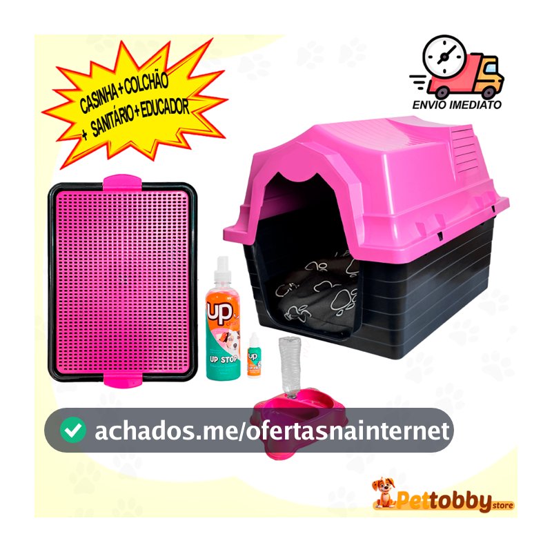 Casinha de Cachorro N 3  Com Cama Para Cachorro  2 em 1 + Tapete Higiênico Para Cães Educador Xixi