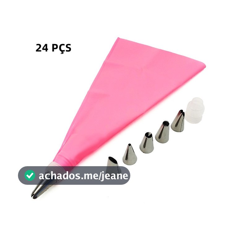 Conjunto De Saco De Confeiteira De Silicone Com Bico Para Decoração Com Creme Confeitaria Bolo Sorvete