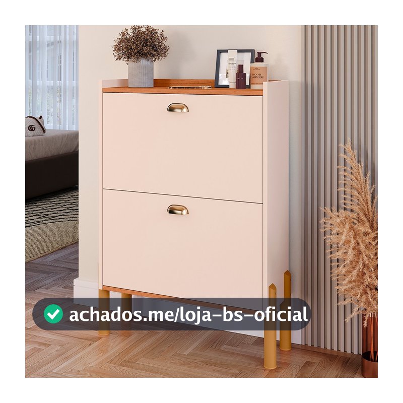 Sapateira Closet 2 Gavetas Basculante Com Pés 12 Pares Calçado Estreita Quarto Porta de Entrada