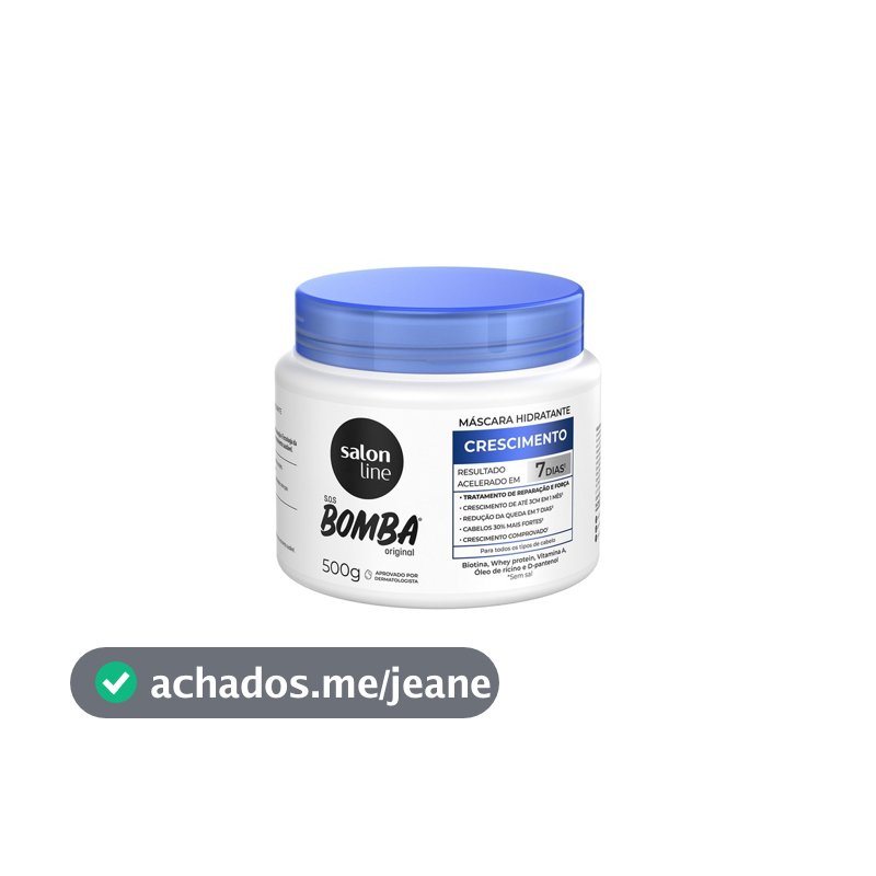 Máscara de hidratação SOS Bomba Original Salon Line 500g