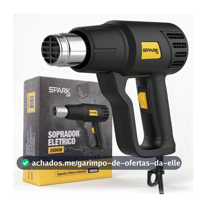 Soprador Térmico 2000W Até 600°C 110V-220V Ar Quente 2 Estágios Temperatura SparkBr Profissional