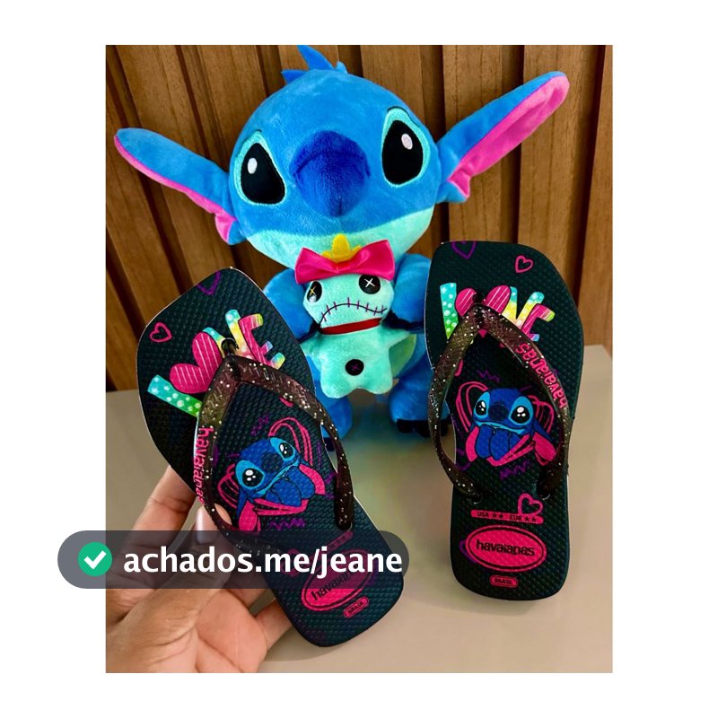 Chinelo Infantil Desenho Stitch Glitter Infantil Leve Macio Lindo frete grátis