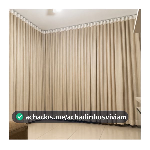 Cortina Trilho Suíço Duplo 8 metros Gaze de Linho com Forro Blackout Premium | 4 a 8 Metros