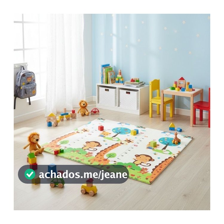 Tapete Emborrachado Infantil Térmico Antiderrapante Dobrável Dupla Face