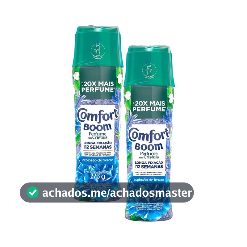Kit 2 Odorizantes de Roupas Comfort Boom Perfume em Cristais Explosão de Frescor 275g