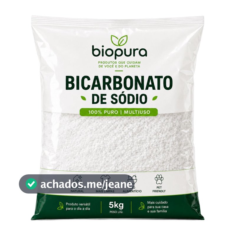 Bicarbonato de Sódio 100% Puro Extra Fino Alimentício Multiuso Cozinha Roupas Piscina Tira Manchas Limpeza Geral Até 5KG