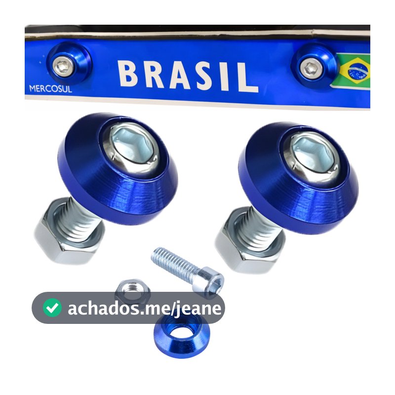 Parafuso Placa Moto Aço Inox  Com Porca Arruela Aluminio Esportivo Universal
