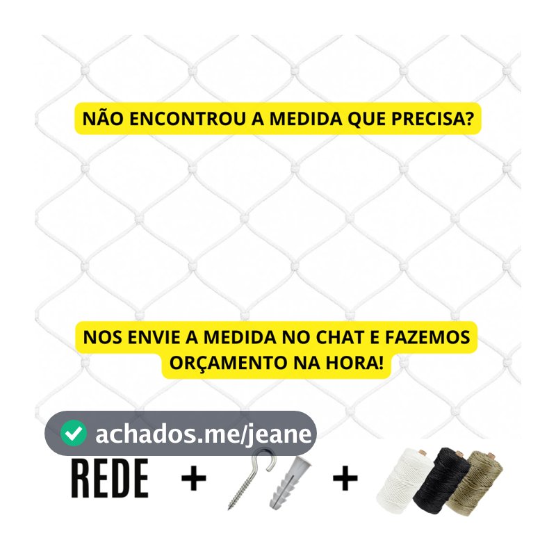 Kit 3,00x2,00 Completo Rede Tela De Proteção Para Sacadas Janelas Gatos