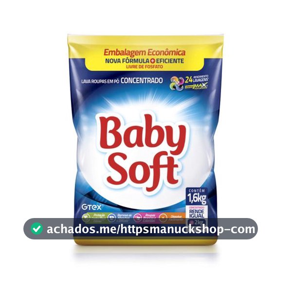 Lava Roupas Pó Baby Soft Concentrado 1,6KG