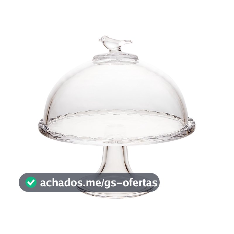 Boleira Prato com Pé e Tampa Bird 19cm Cristal - Wolff