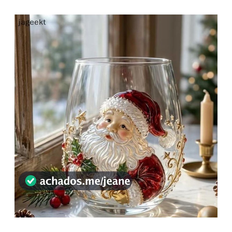 [jageekt] Copos De Vinho De Natal 3D Brilhantes À Prova De Chumbo Elegantes Para Decoração De Mesa De Banquete De Casame