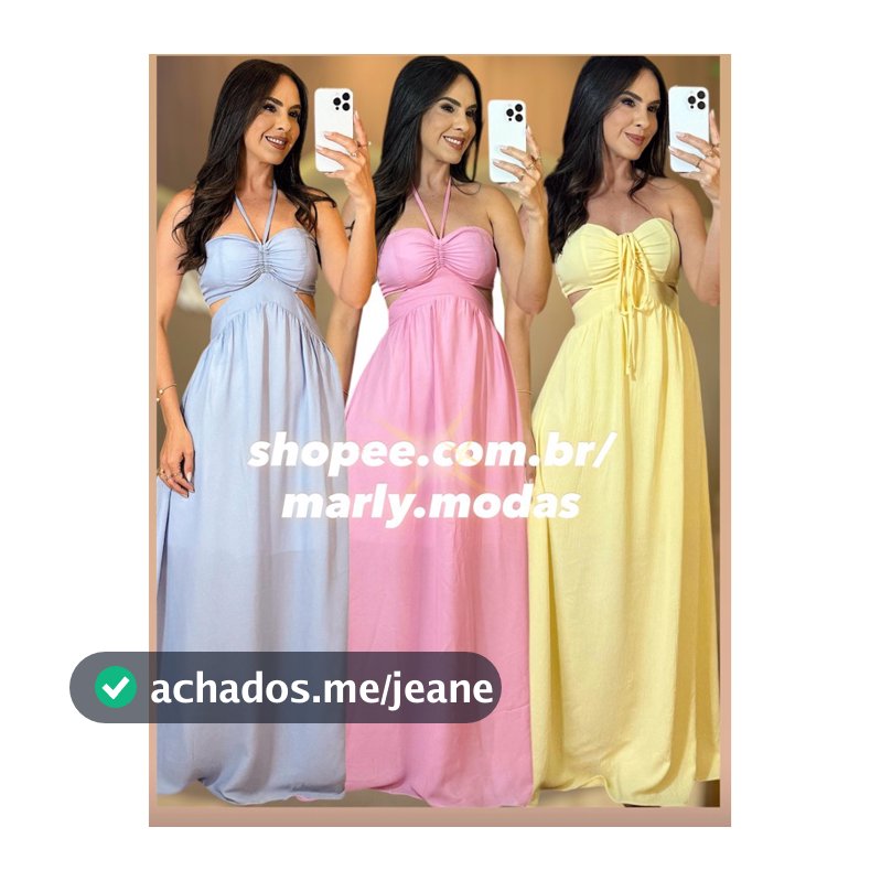 VESTIDO LONGO FEMENINO BUSTO DETALHADO VERÃO