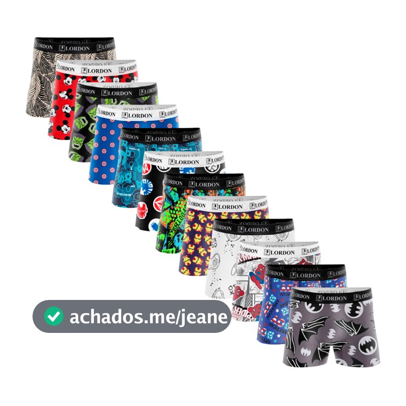 Kit 10 Cuecas Boxer Box Infantil Microfibra Estampada