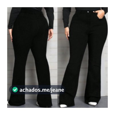 calça flare preta plus size feminina jeans com elastano levanta bumbum cintura alta