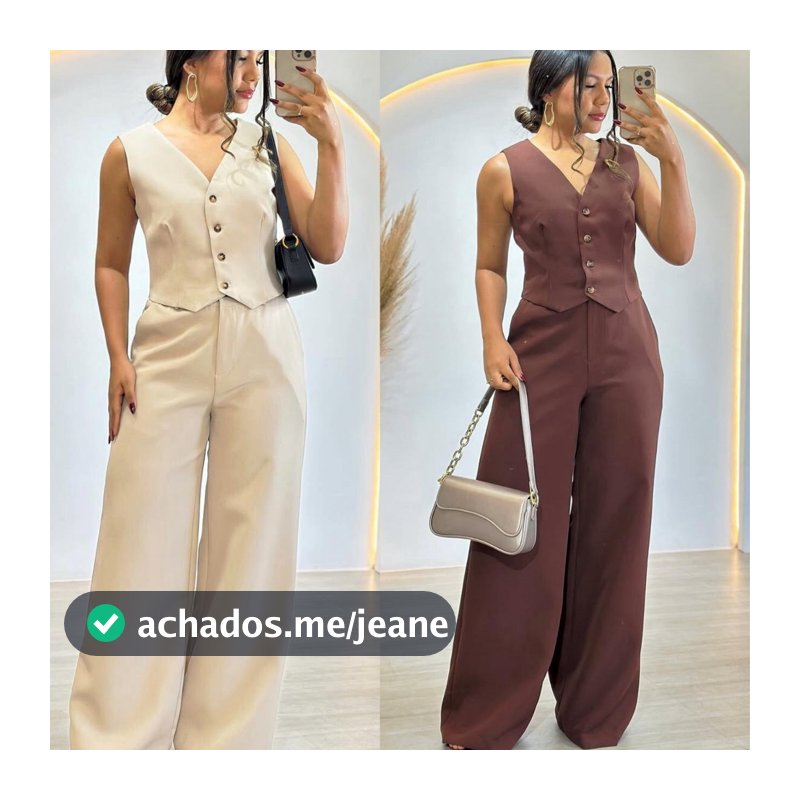 CONJUNTO FEMININO COLETE E CALÇA EN TECIDO ALFAIATARIA PREMIUM COM TOQUE SUAVE