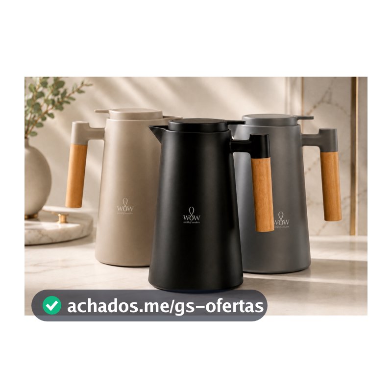 Garrafa Térmica Cabo Madeira Para Café 1l