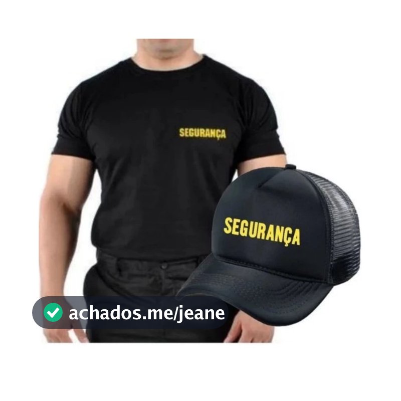 KIT Camiseta + Boné Uniforme Segurança Masculino E Feminino.
