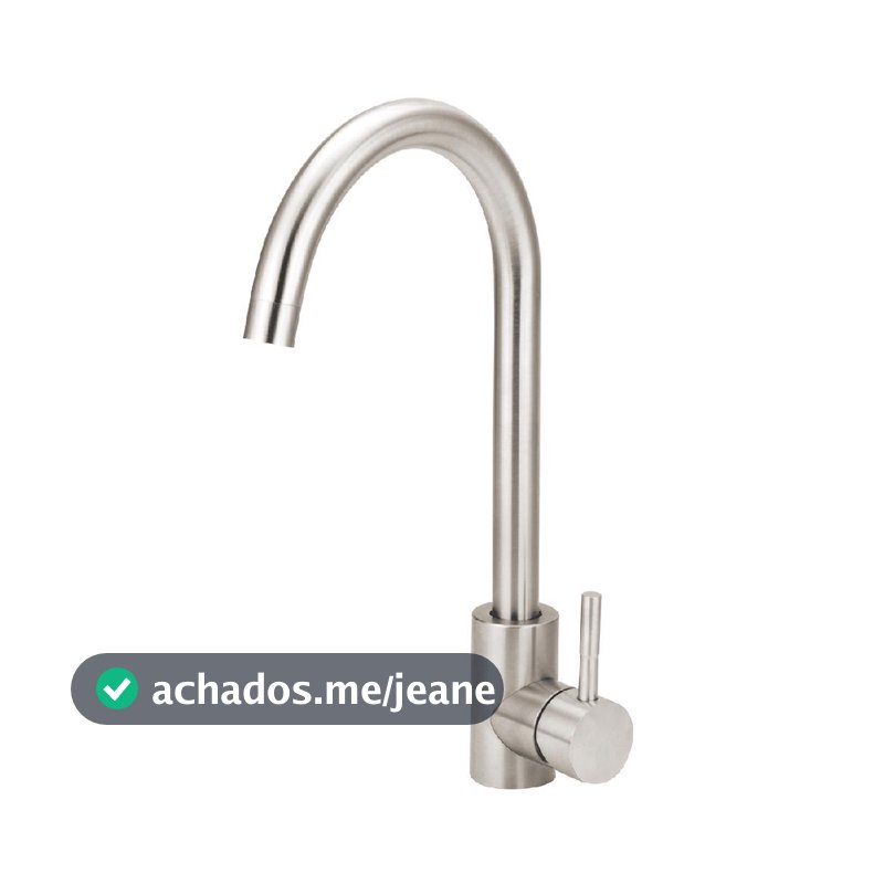 Torneira Cozinha Mesa Bica Movel Monocomando Inox Escovado Banheiro Lavatorio