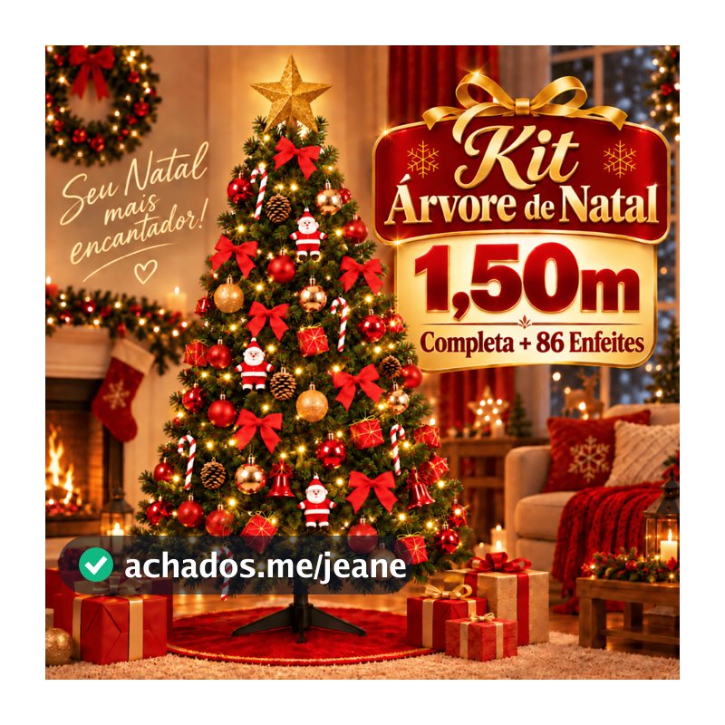 Arvore De Natal 1,50 Verde Enfeitada 220 Galhos 86 Enfeites Premium Tradicional Dekasa